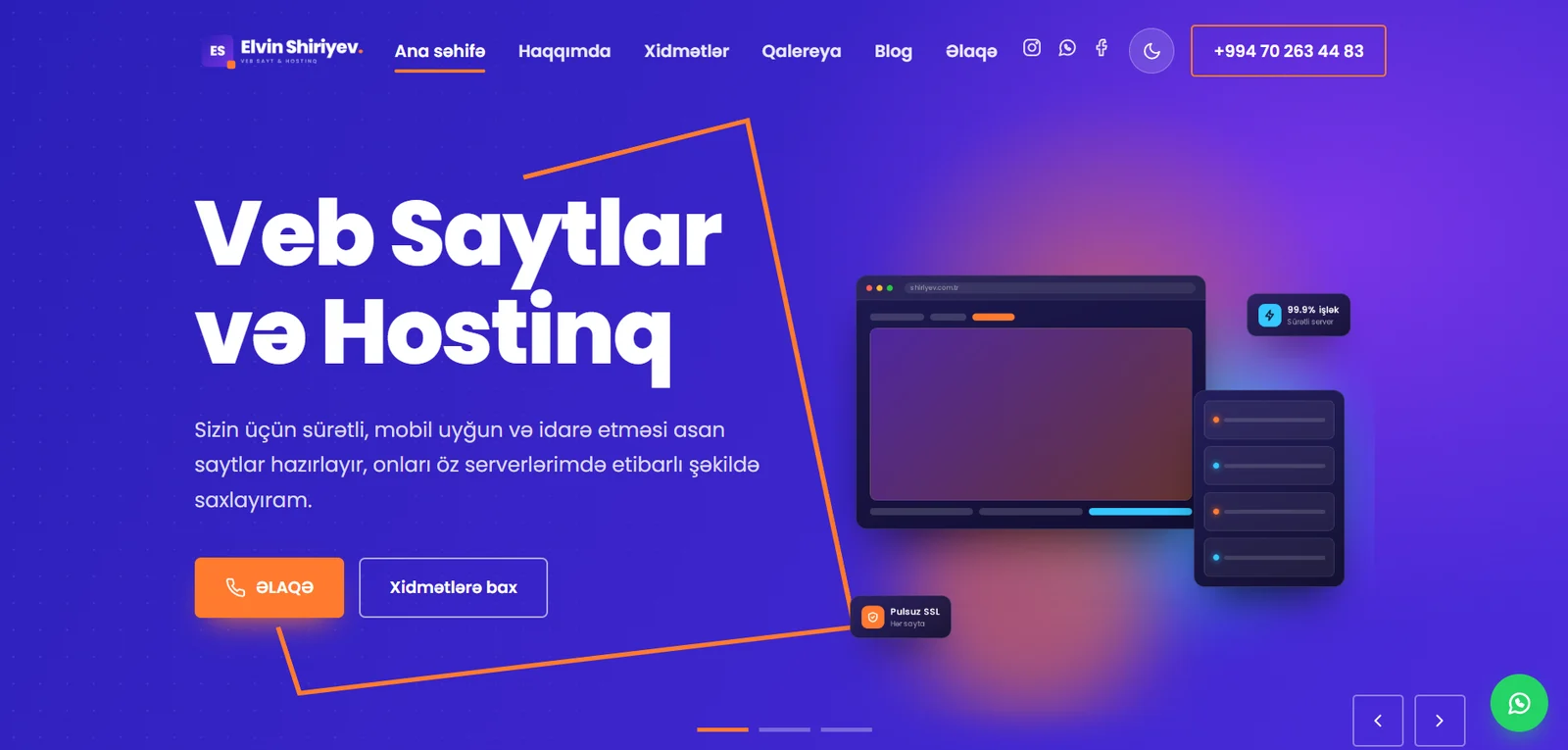 Sample site made with the website builder