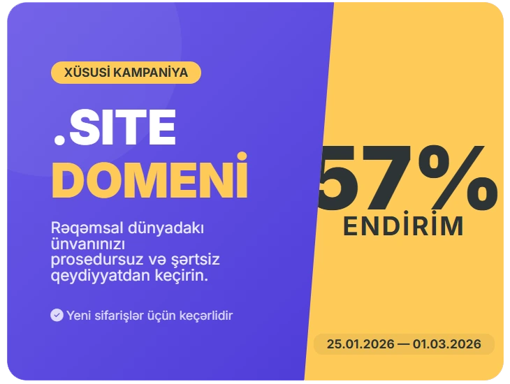 .SITE Domenində 57% Şok Endirim!
